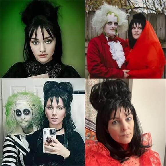 Black Cosplay Wig With Bun, main image 6